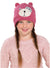 Pink Knitted Teddy Bear Face Hat