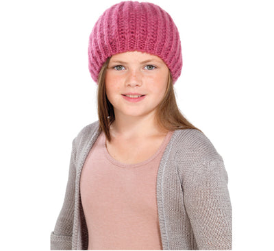 OCTAVE Girls Knitted Beanie Beret Hat With Lurex