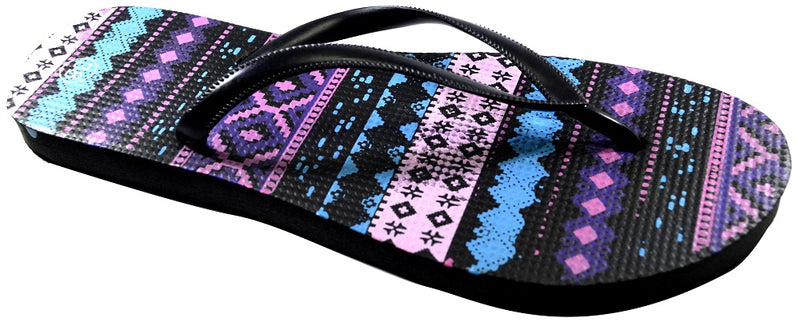 OCTAVE Ladies Summer Beach Wear Flip Flops - Aztec Design