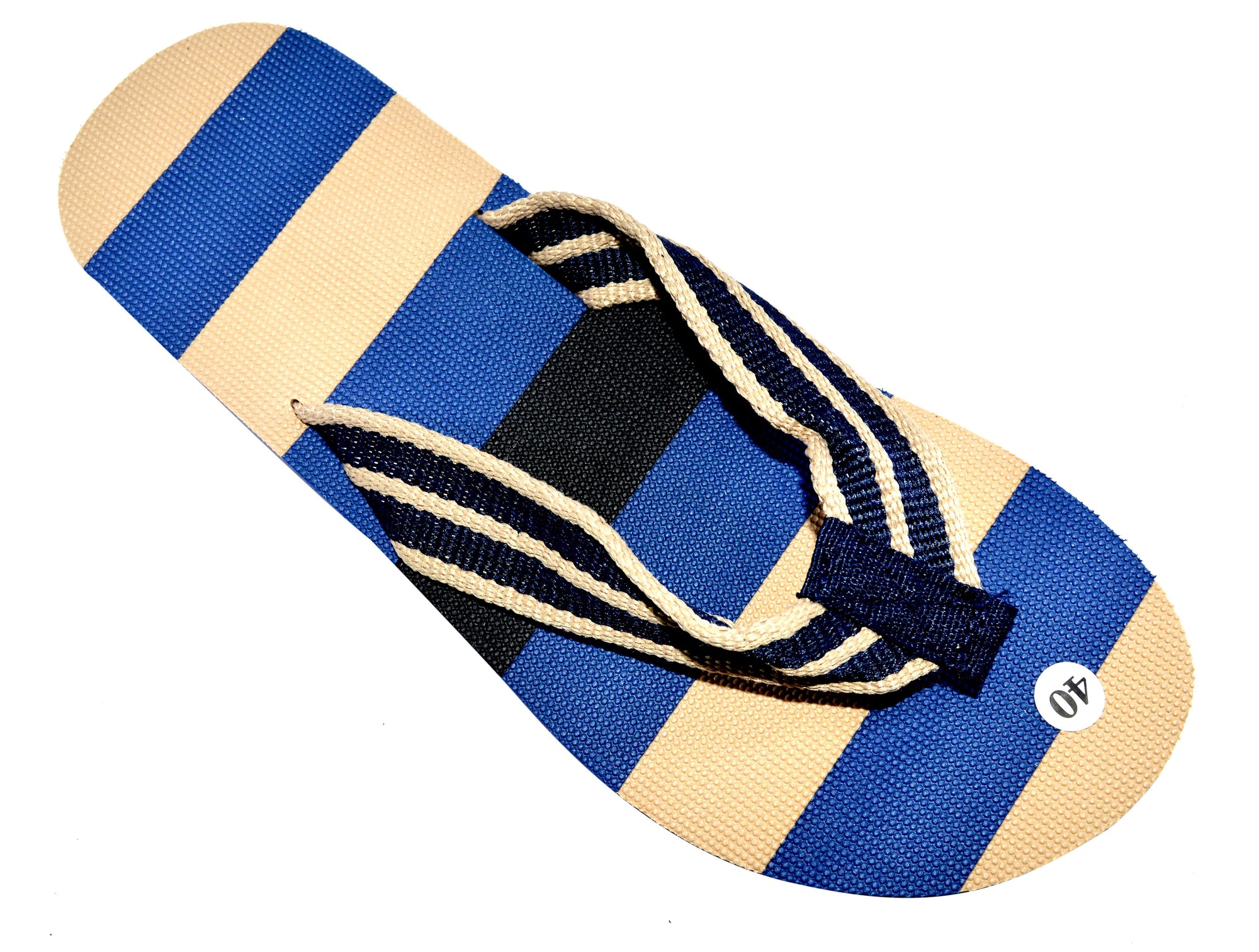 OCTAVE Mens Striped Comfort Strap Design Flip Flops - Navy