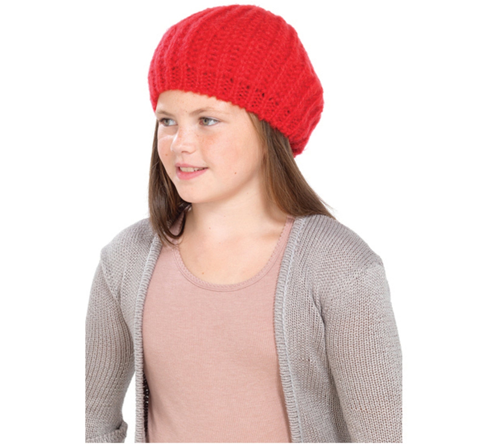OCTAVE Girls Knitted Beanie Beret Hat With Lurex