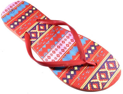 Flip Flop Aztec Design Red