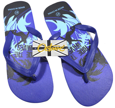 OCTAVE Mens Surfing Design Flip Flops - Blue