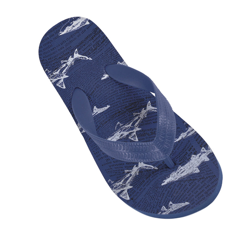Shark design flip flops blue