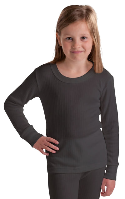 RP Collections® Girls Extra Warm British Made Thermal Underwear Long-Sleeve Vest
