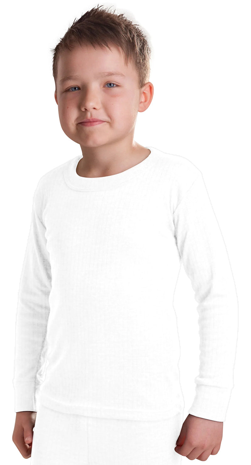 RP Collections® Boys Extra Warm British Made Thermal Underwear Long-Sleeve Vest