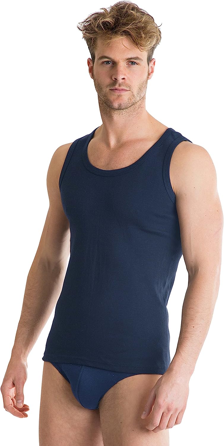 Octave® Pack of 3 Mens 100% Cotton Coloured Vests