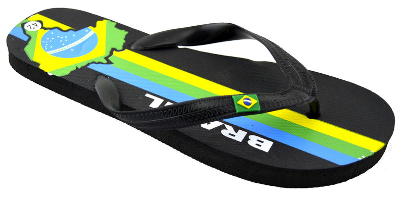 OCTAVE Mens Flip Flops - Brazil Flag Design