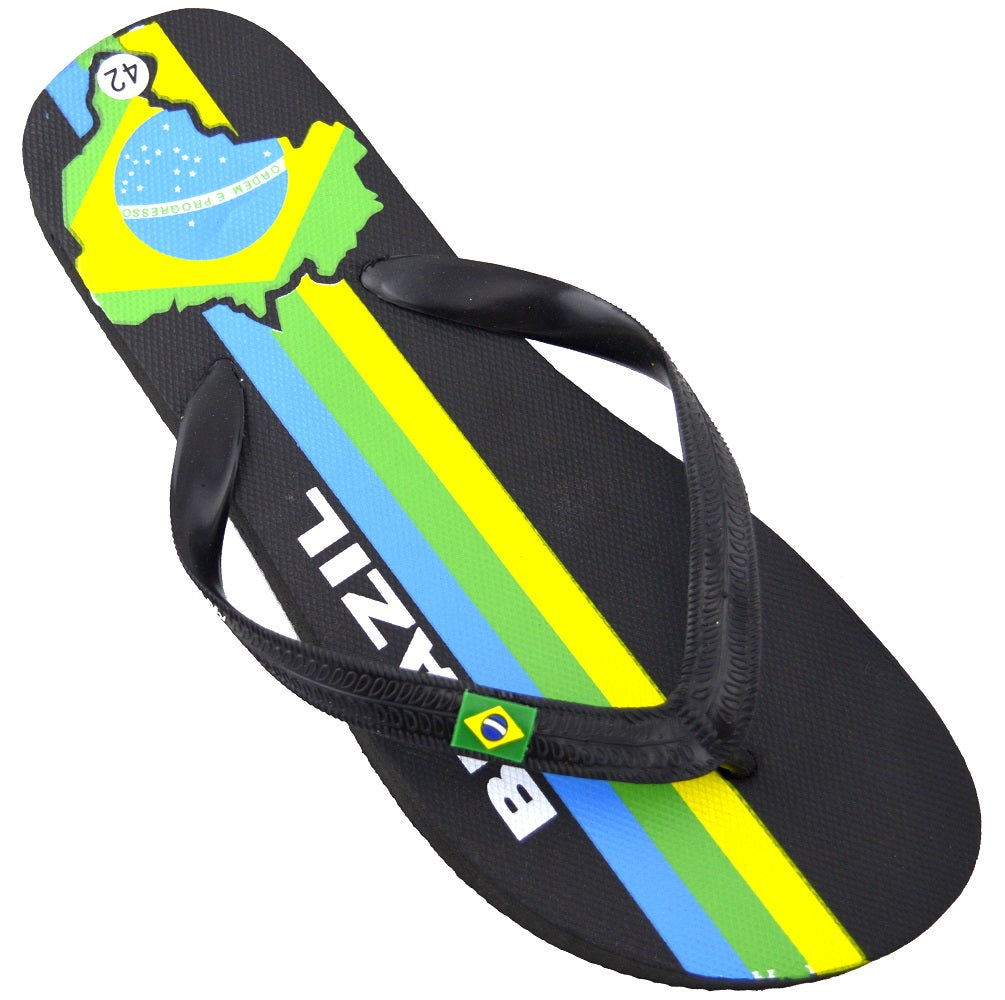 OCTAVE Mens Flip Flops - Brazil Flag Design