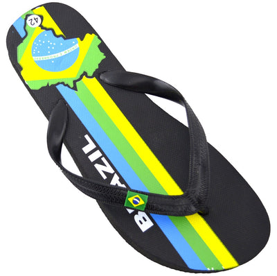 OCTAVE Mens Flip Flops - Brazil Flag Design