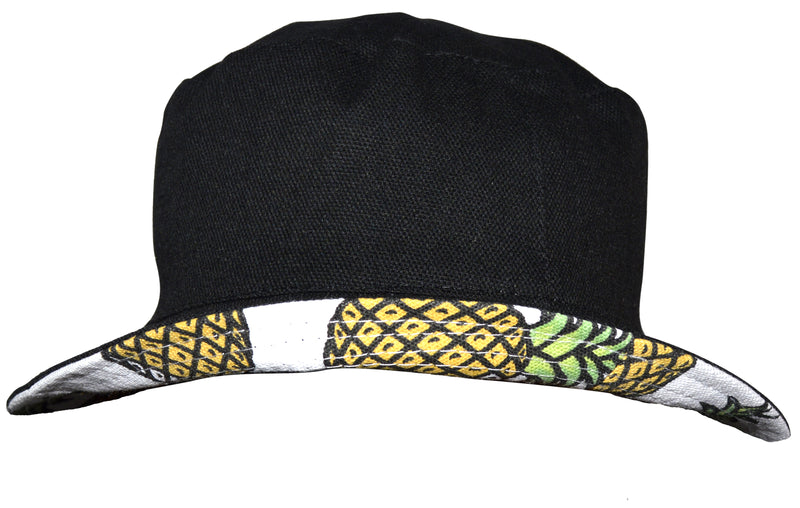OCTAVE Reversible Bucket Hat - White With Pineapple Print/Black