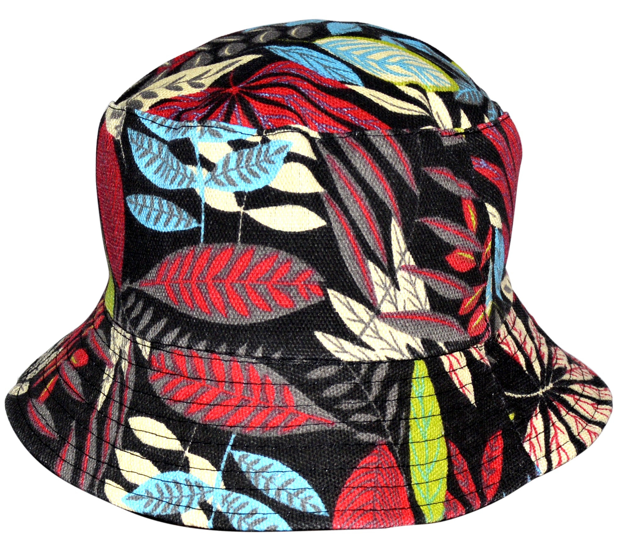 OCTAVE Reversible Bucket Hat - Red Leaf Print/Black