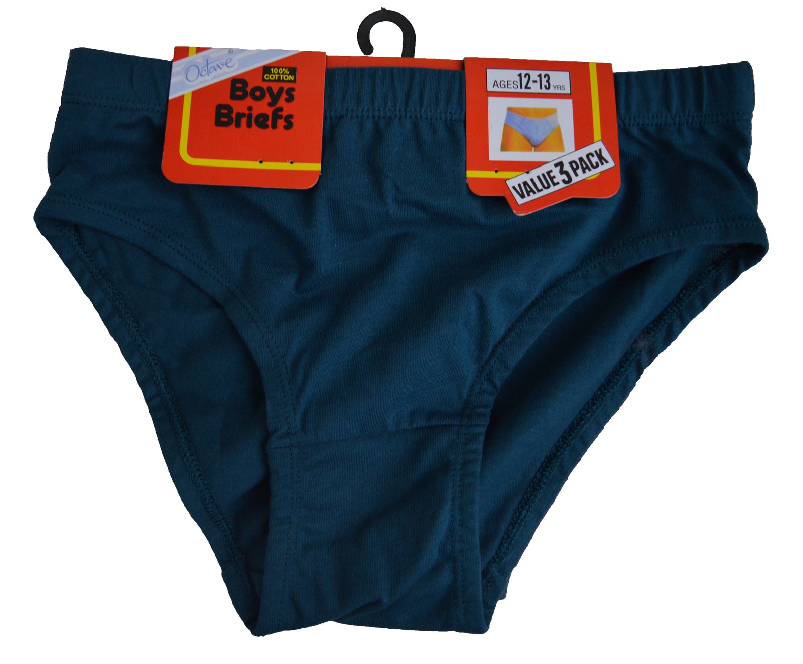 OCTAVE Boys 100% Cotton Tunnel Elastic Briefs - Pack of 3