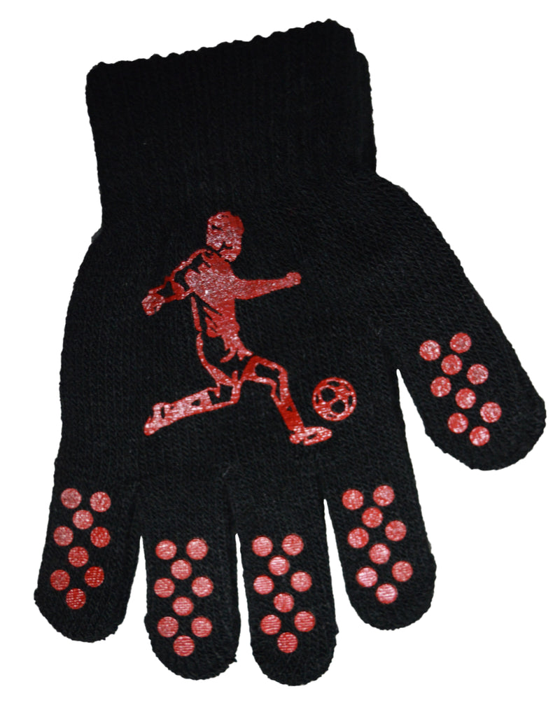 Boys Football Gripper Gloves Red