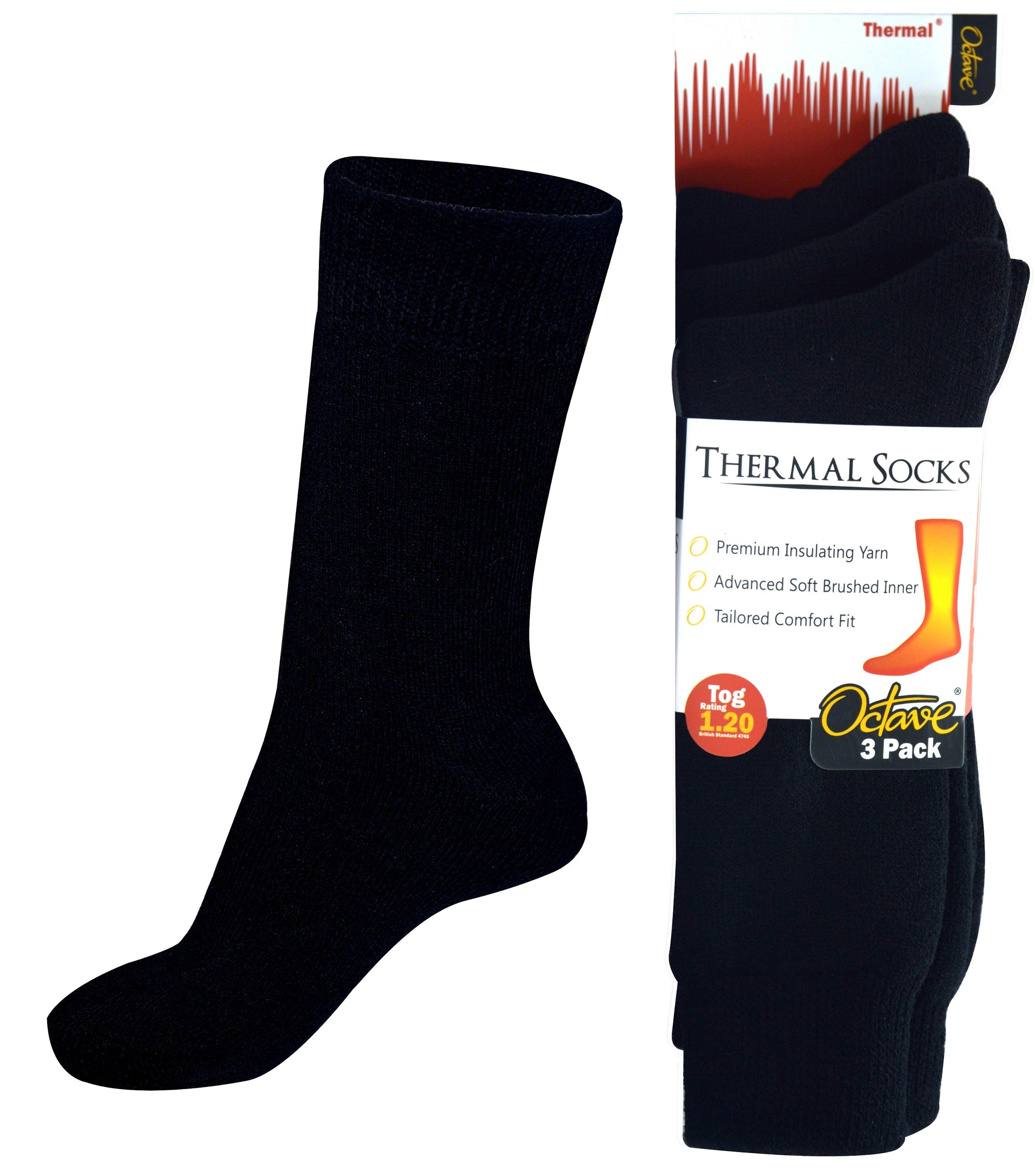 Octave® Adults Thermal Socks 1.2 Tog - 3 Pairs