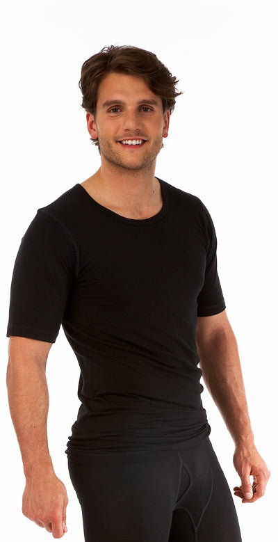 Palm Mens Invisible Seamless Short Sleeve Round Neck Thermal Top Base Layer