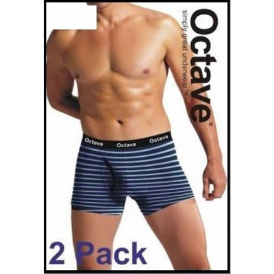 Octave® Mens Designer Striped Boxer Shorts Gift Boxed - Pack of 2