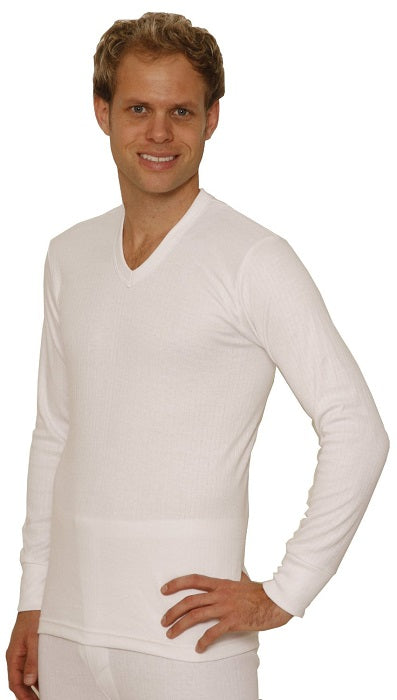 Octave® Mens Thermal Underwear Long-Sleeve V-Neck Vest - British Thermals