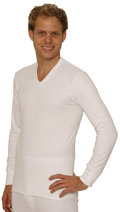 Octave® Mens Thermal Underwear Long-Sleeve V-Neck Vest