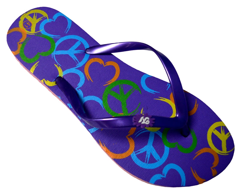 OCTAVE Ladies Summer Beach Wear Flip Flops - Peace Design