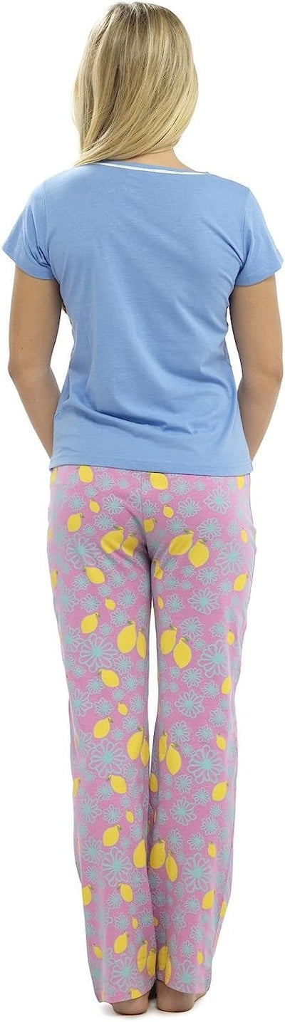 OCTAVE Ladies Jersey Fun Print Short Sleeve Pyjama Set