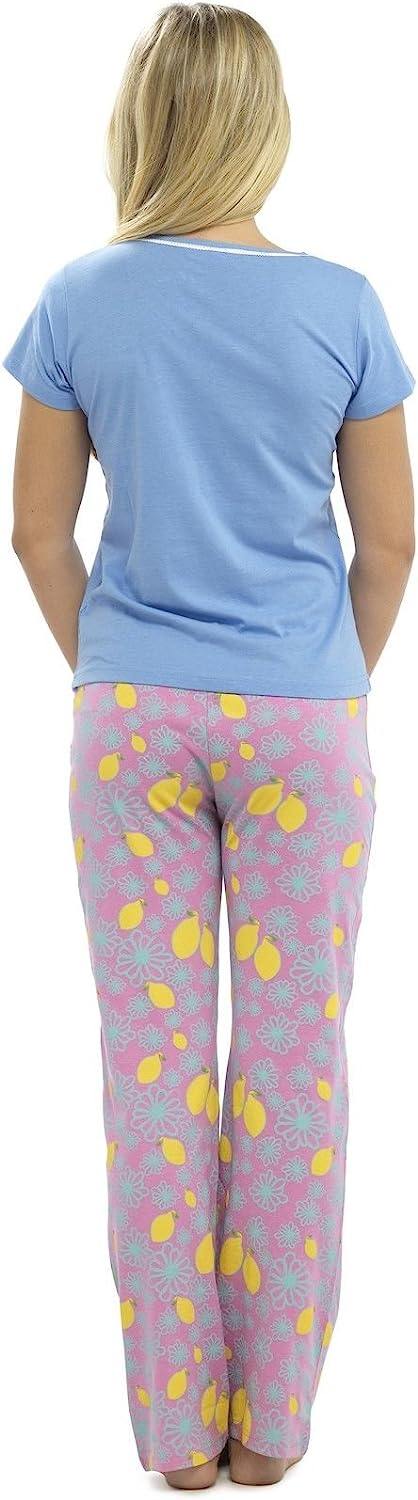 OCTAVE Ladies Jersey Fun Print Short Sleeve Pyjama Set