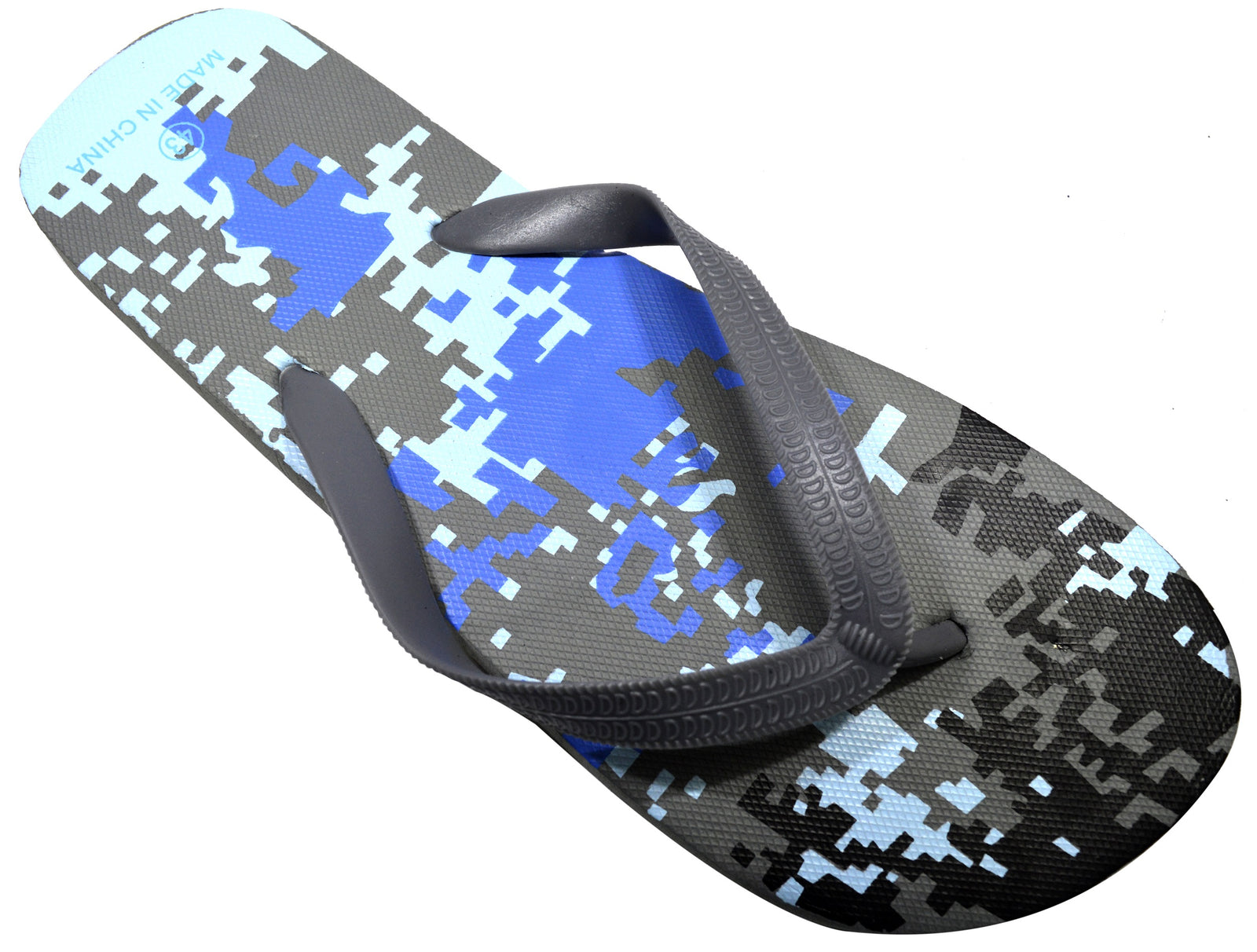 OCTAVE Mens Flip Flops - Camoflague Design - Grey