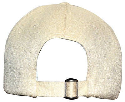 OCTAVE Unisex Baseball Cap Hat - Tuck Strap Embossed Design 3 Metal Eyelets - Cream