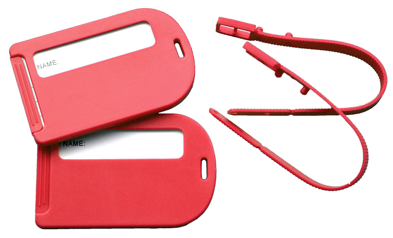Octave Red travel luggage tags