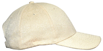 OCTAVE Unisex Baseball Cap Hat - Tuck Strap Embossed Design 3 Metal Eyelets - Cream