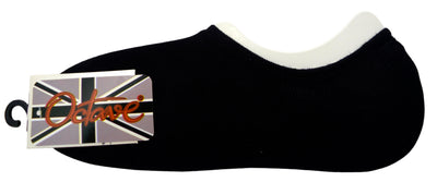 OCTAVE Unisex Plain Invisible Trainer Liner Socks - 2 Pack Black
