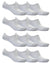 OCTAVE Unisex Plain Invisible Trainer Liner Socks - 12 Pack White