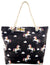 OCTAVE Summer Beach Tote Handbag - Black Unicorn Design