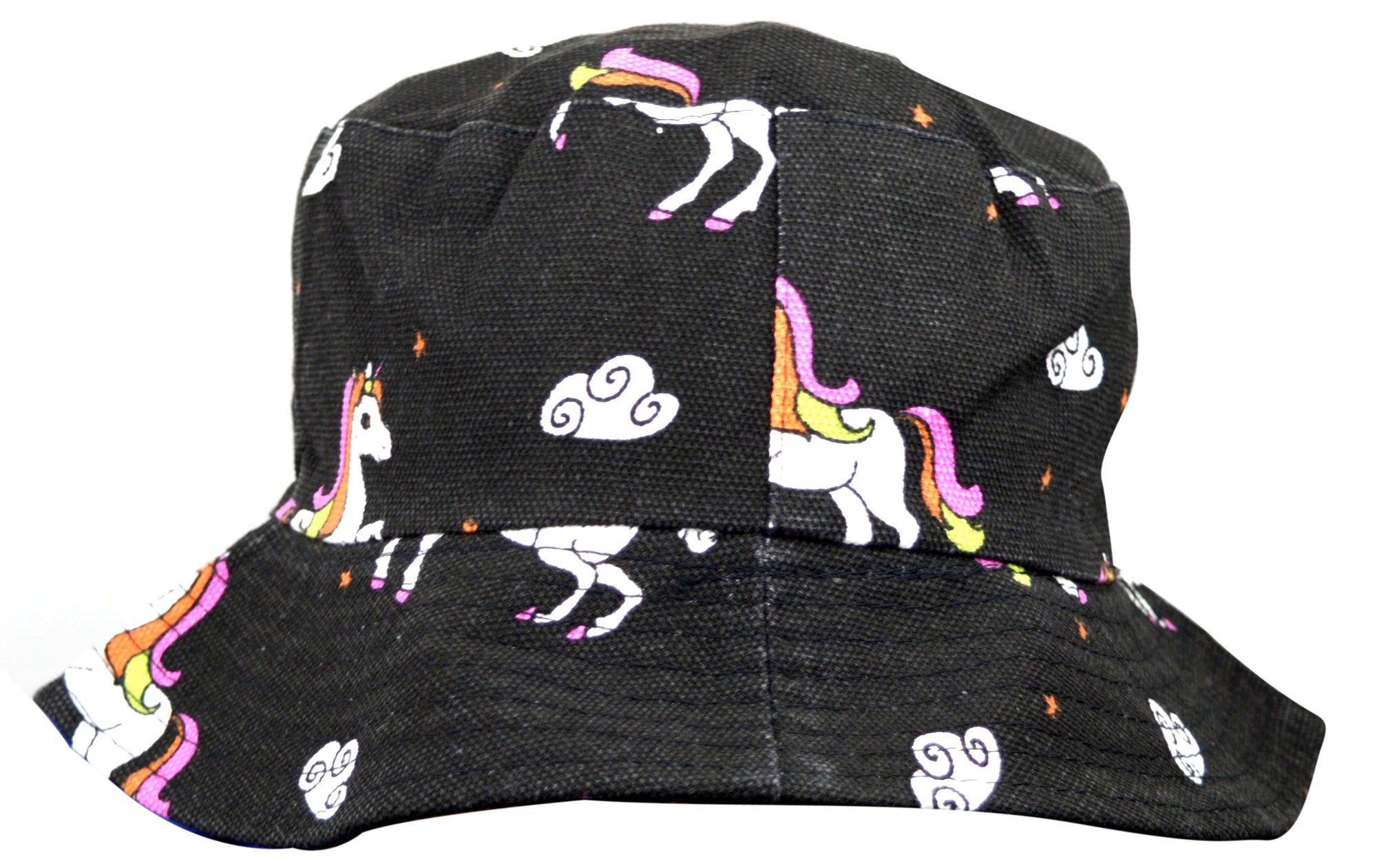 OCTAVE Reversible Bucket Hat - Black Unicorn Print / Black