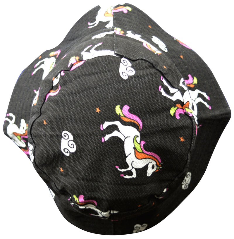 OCTAVE Reversible Bucket Hat - Black Unicorn Print / Black