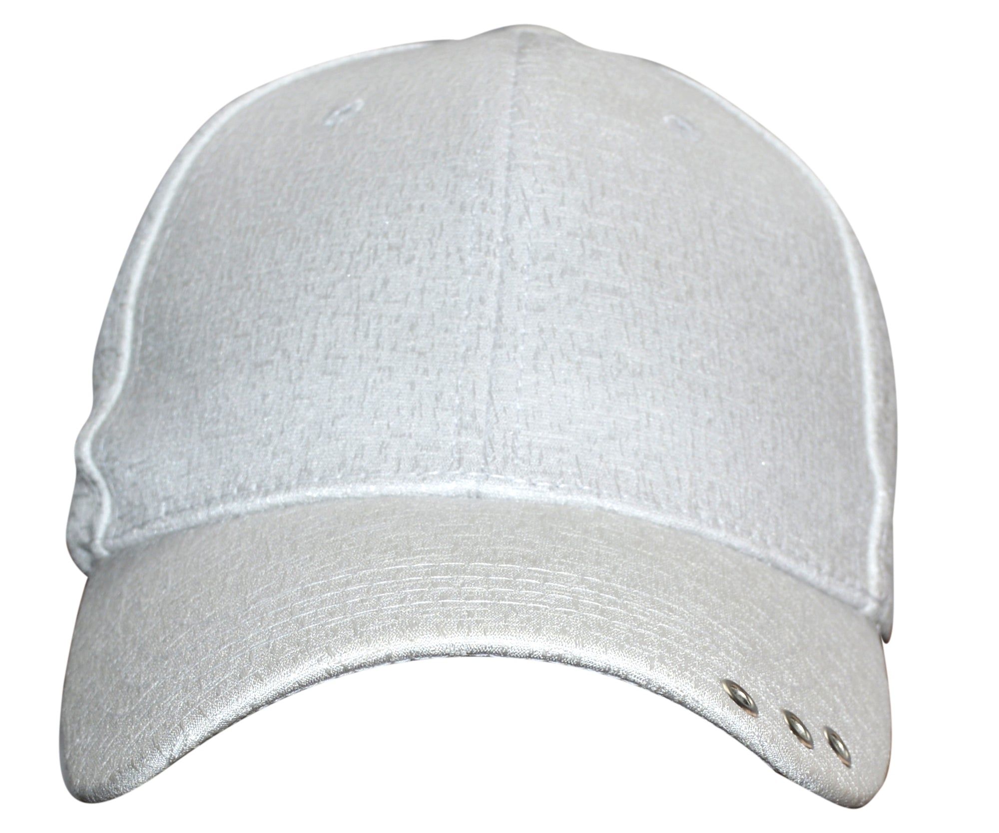 OCTAVE Unisex Baseball Cap Hat - Tuck Strap Embossed Design 3 Metal Eyelets - White