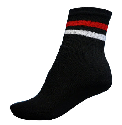 RP Collections Black Striped Kids Sports Socks - Pack of 3