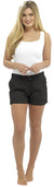 OCTAVE Ladies Linen Shortie Shorts Black