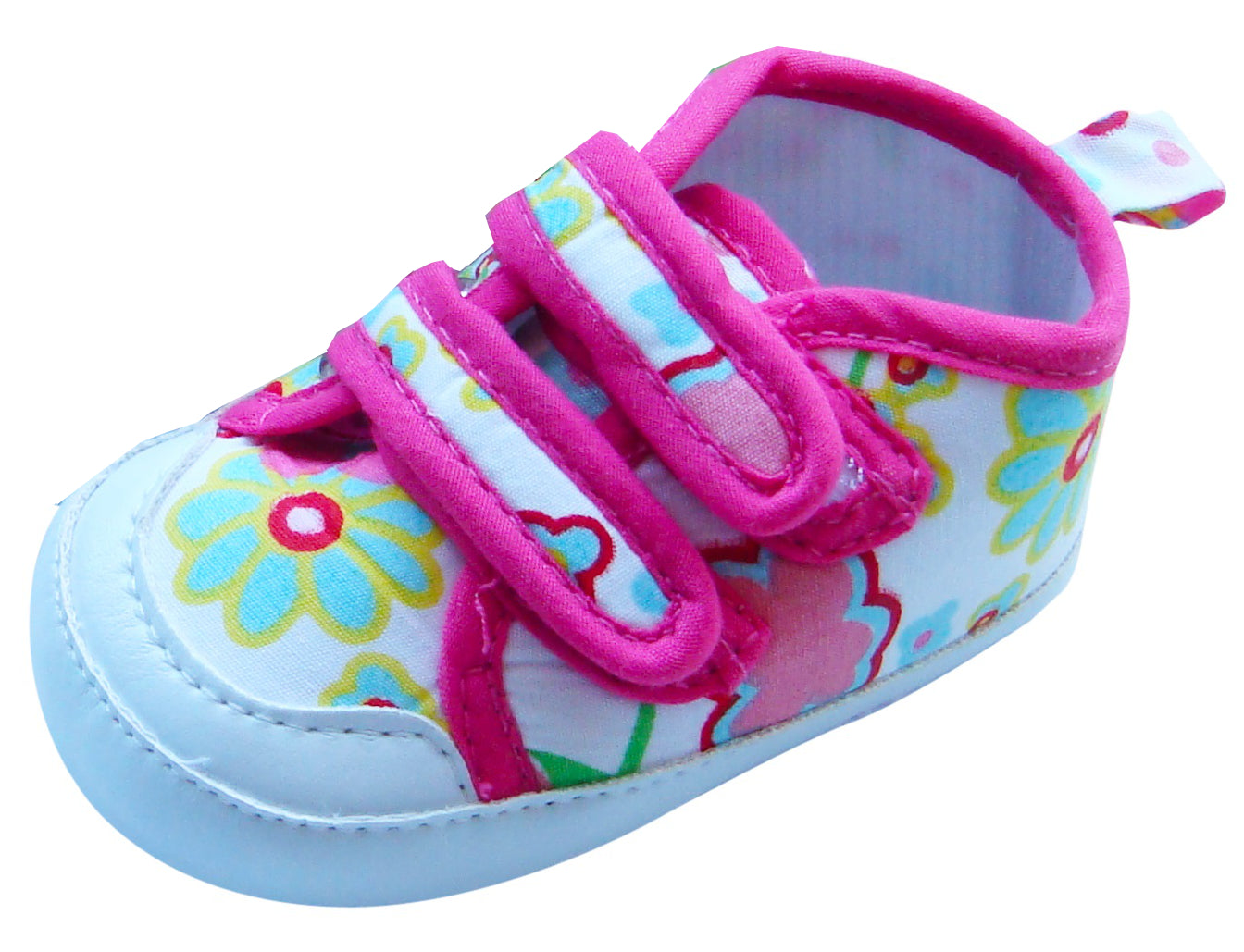 MABINI Baby Girls Shoes / Booties With Floral Design & Hook & Loop Fastener Straps