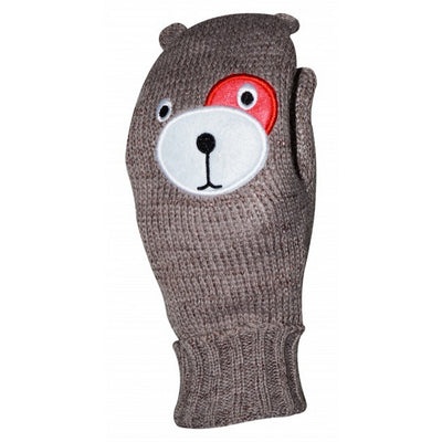 OCTAVE Girls Knitted Teddy Bear Face Mittens With Lurex