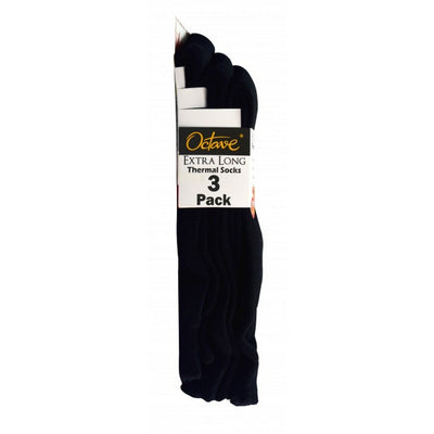 OCTAVE Mens Extra Long Thermal Socks - 1.2 TOG - Pack of 3