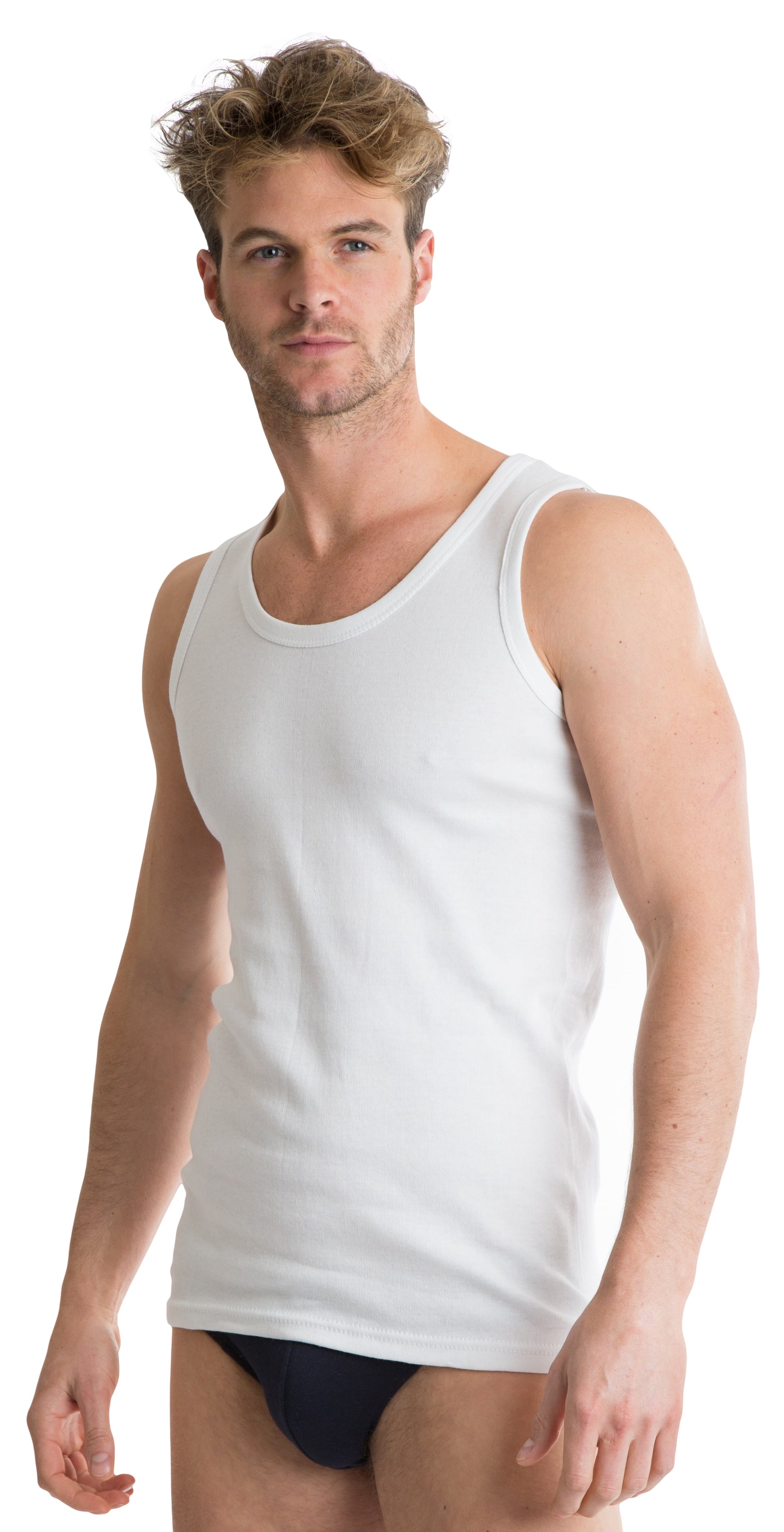 OCTAVE 2 Pack Mens Soft 100% Combed Cotton Classic Vests Either Black or White