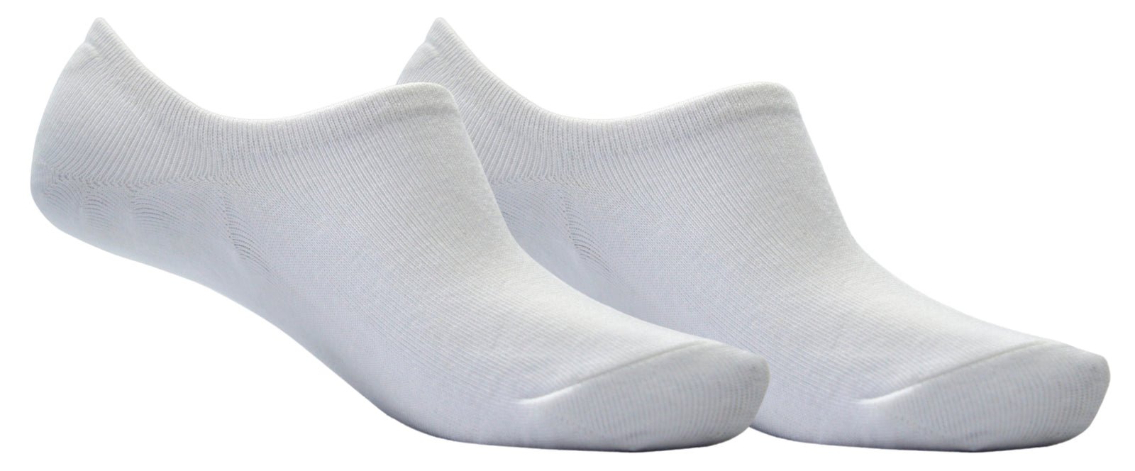 OCTAVE Adults Unisex Plain Invisible Trainer Liner Socks - 2 Pack White