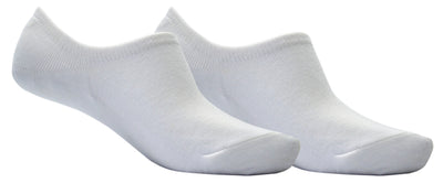 OCTAVE Unisex Plain Invisible Trainer Liner Socks - 2 Pack White