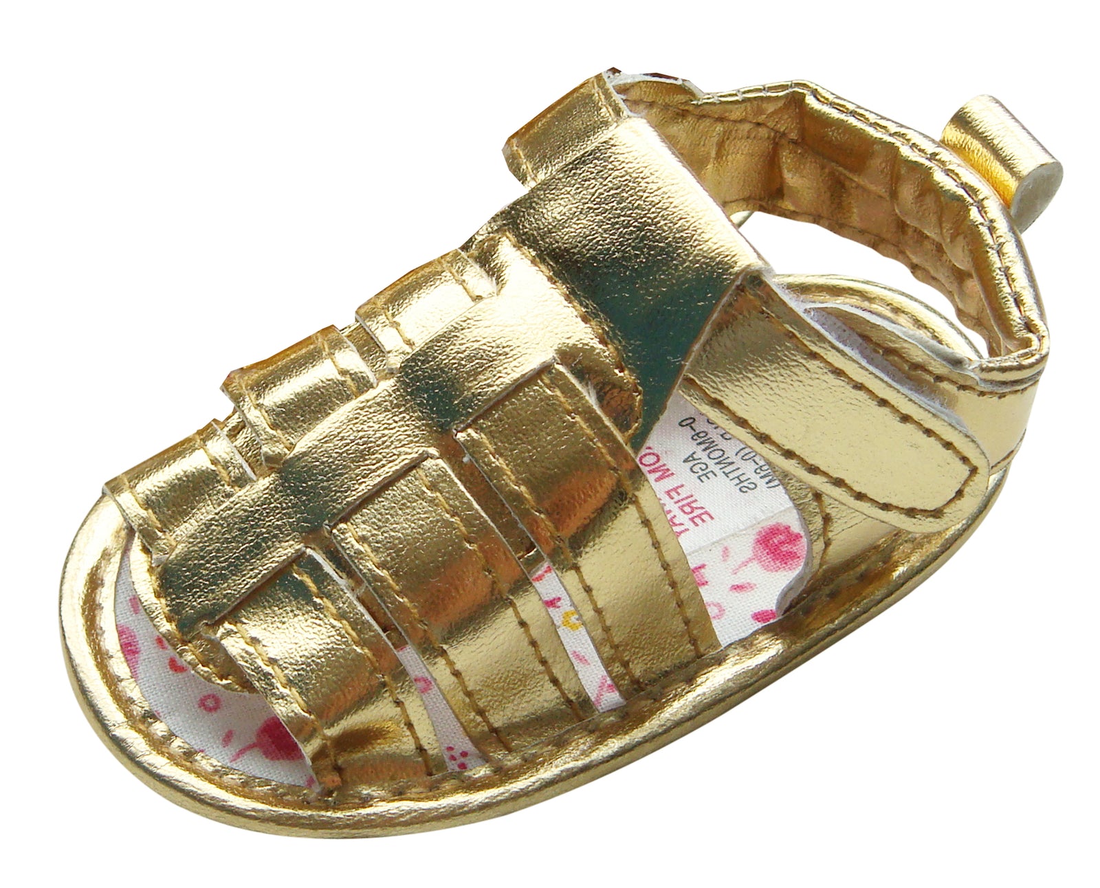 MABINI Baby Girls Gold or Silver Gladiator Sandals With Hook & Loop Fastener