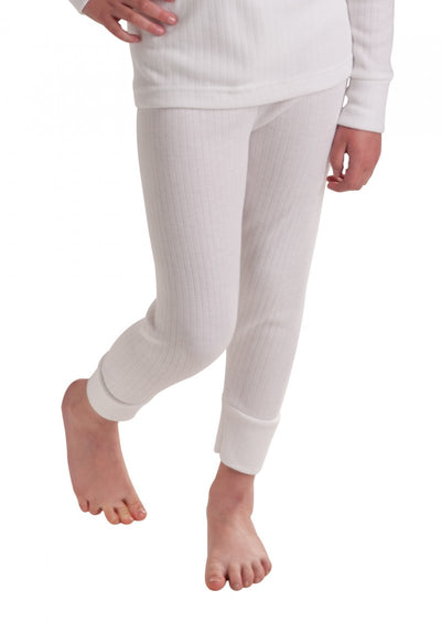 Girls thermal underwear long pants white