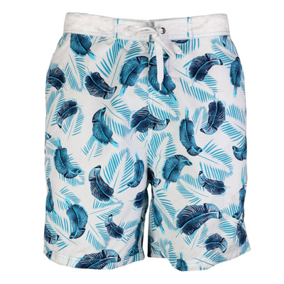 Octave Mens Beach Board Style Printed Swim Shorts - Safari Print - Blue