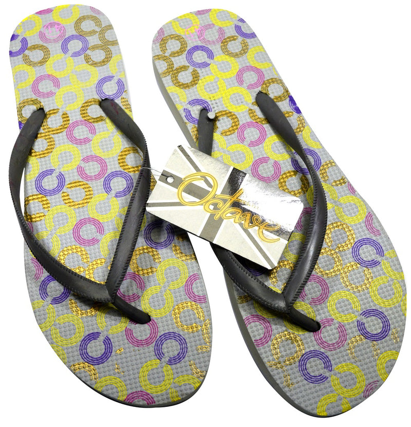 OCTAVE Ladies Summer Beach Wear Flip Flops - Links Design